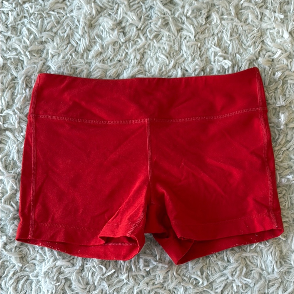 Athleta Red Shortie Bike Shorts